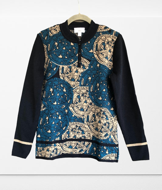 Pull Femme Manches Longues Col Tunisien
